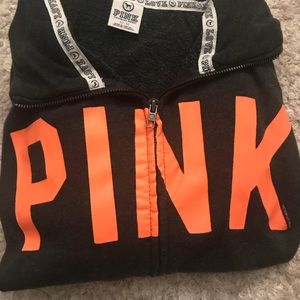 Victoria Secret ( pink ) zip - up crew neck